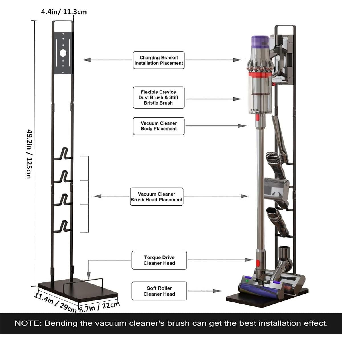 Soporte de Aspiradora Foho NUEVOV11 Metal Negro para Dyson