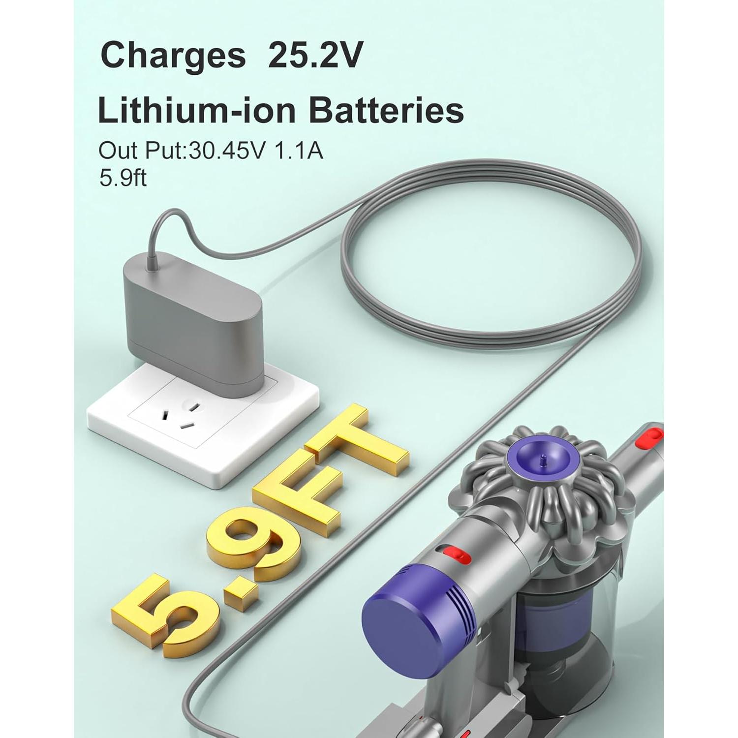 Cargador de 30.45V WUKUR para Dyson V10 V11 V12 V15