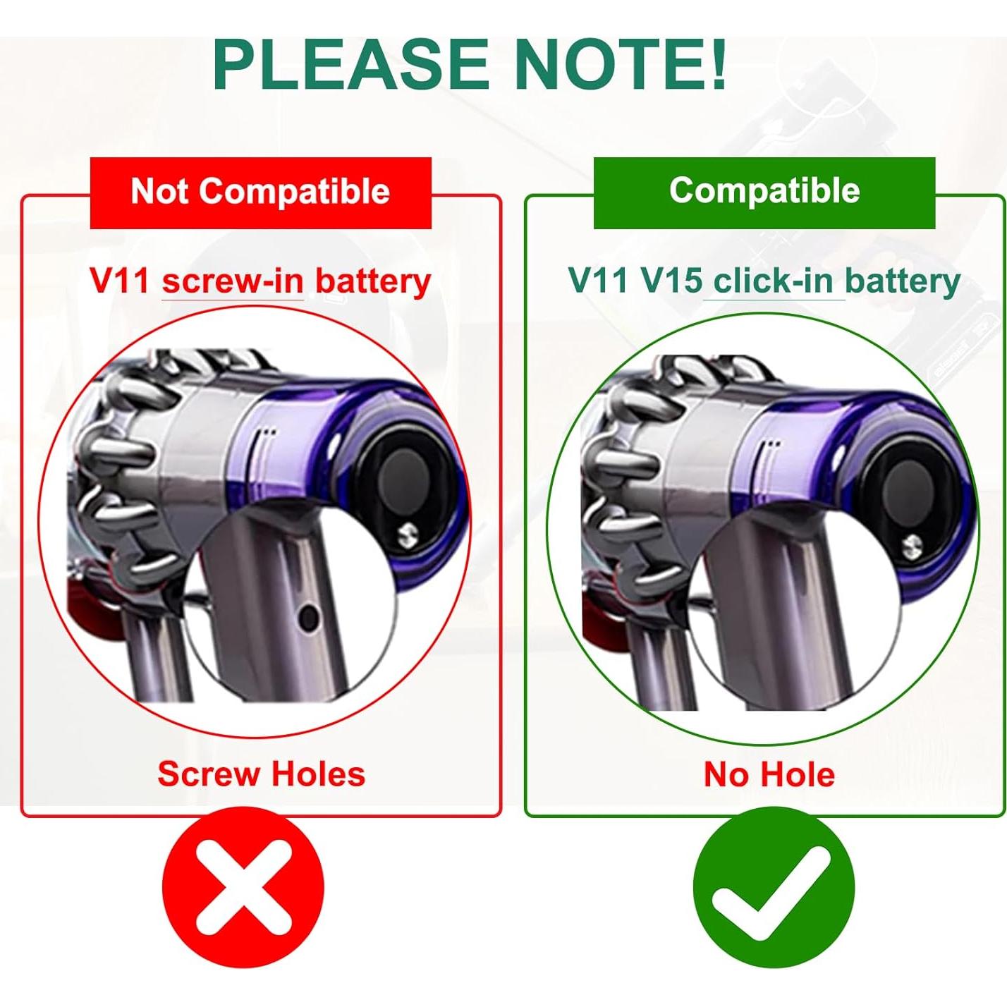 Batería de Reemplazo 6.0Ah para Aspiradora Dyson V11