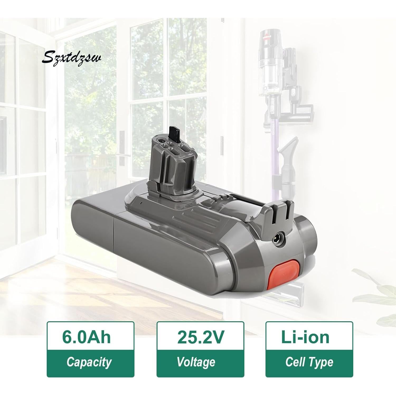 Batería de Reemplazo 6.0Ah para Aspiradora Dyson V11