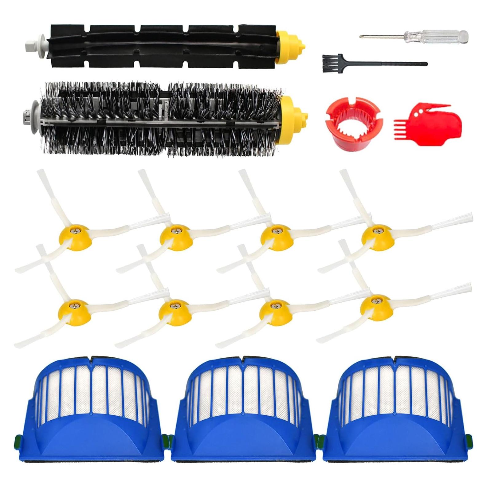 Kit de Repuestos iRobot Roomba 692 694 675 677 - 1 Cepillo, 3 Filtros, 8 Cepillos Laterales