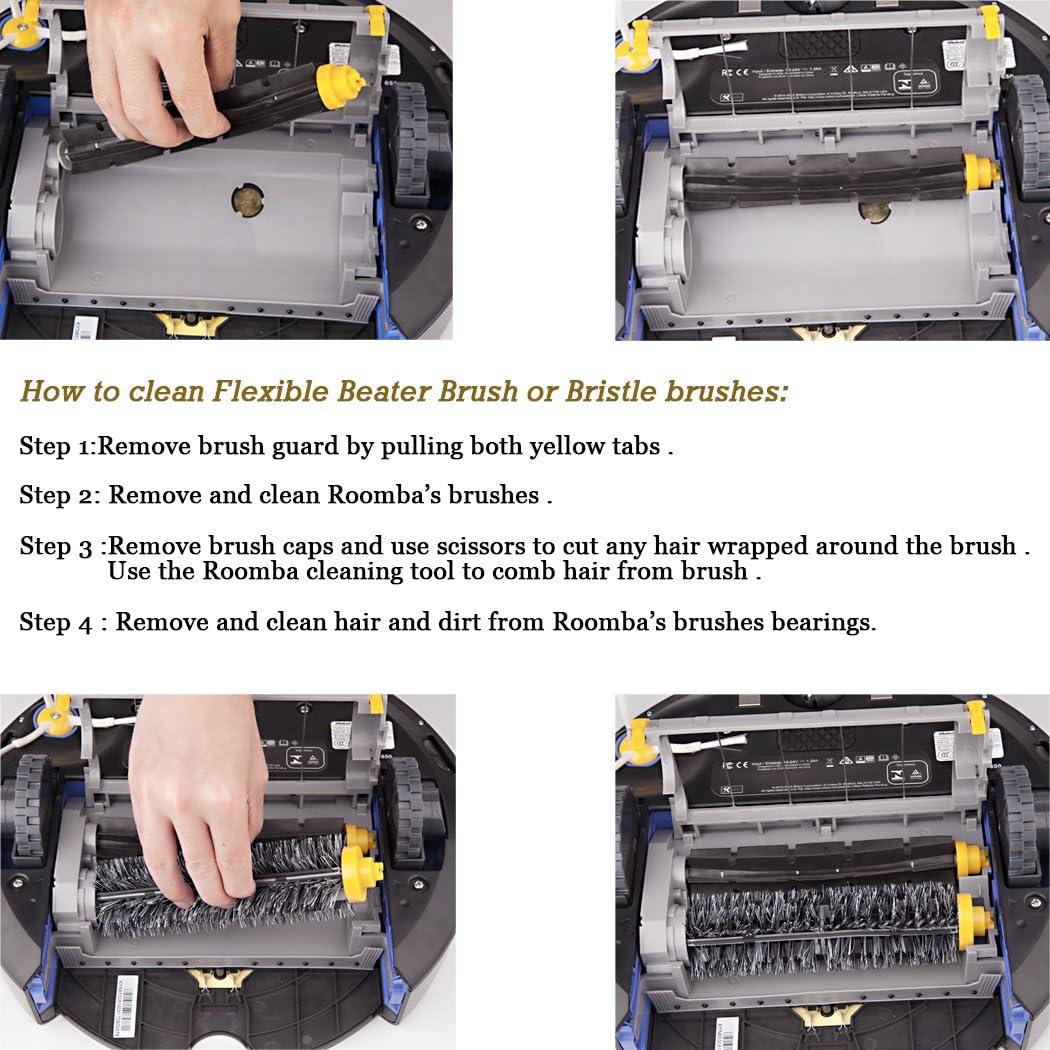 Kit de Repuestos para iRobot Roomba 500 y 600 - 4 Filtros y Cepillos