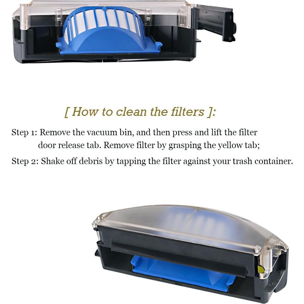 Kit de Repuestos para iRobot Roomba 500 y 600 - 4 Filtros y Cepillos