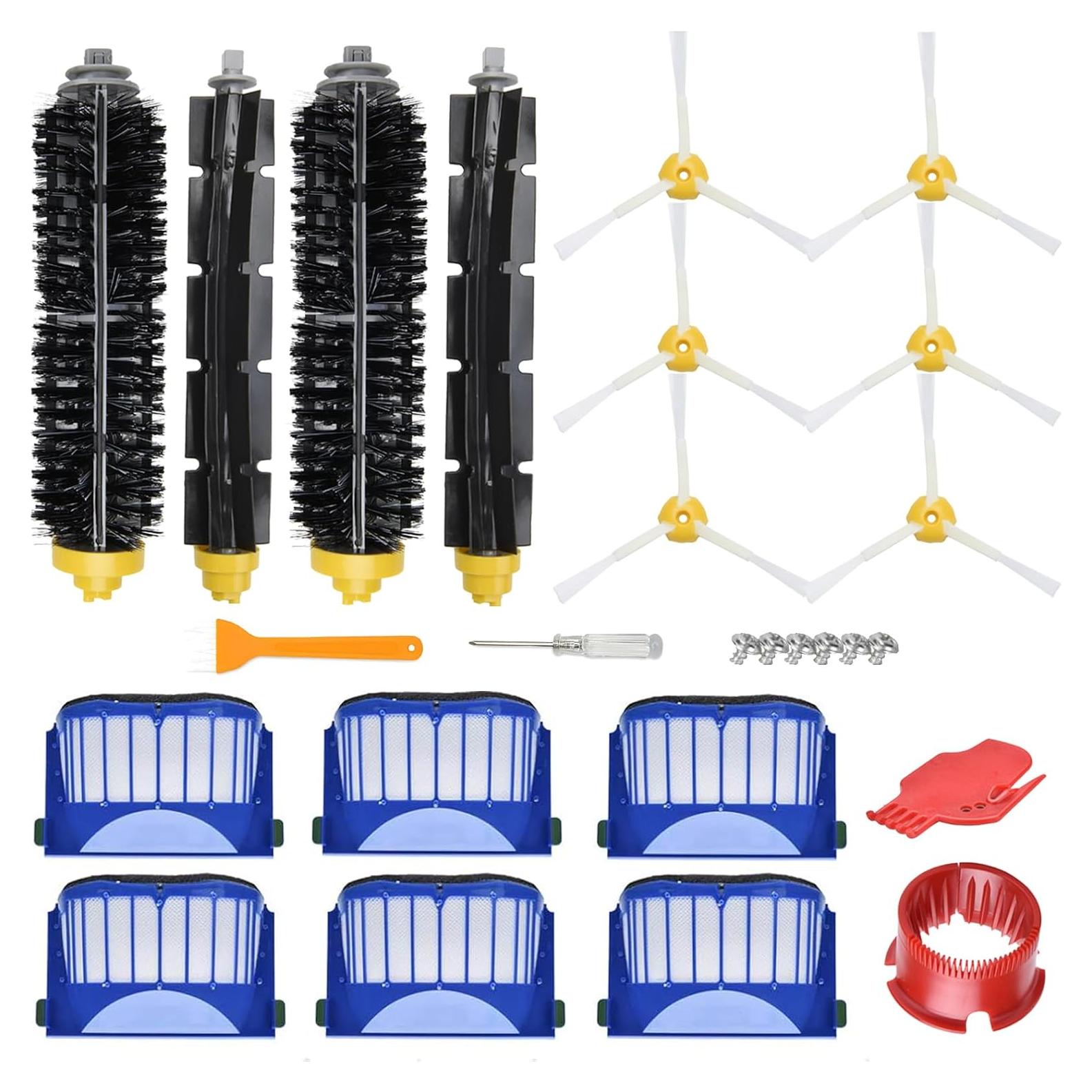 Kit de Repuestos LOVECO para iRobot Roomba 600 y 500 - 6 Filtros, 6 Cepillos