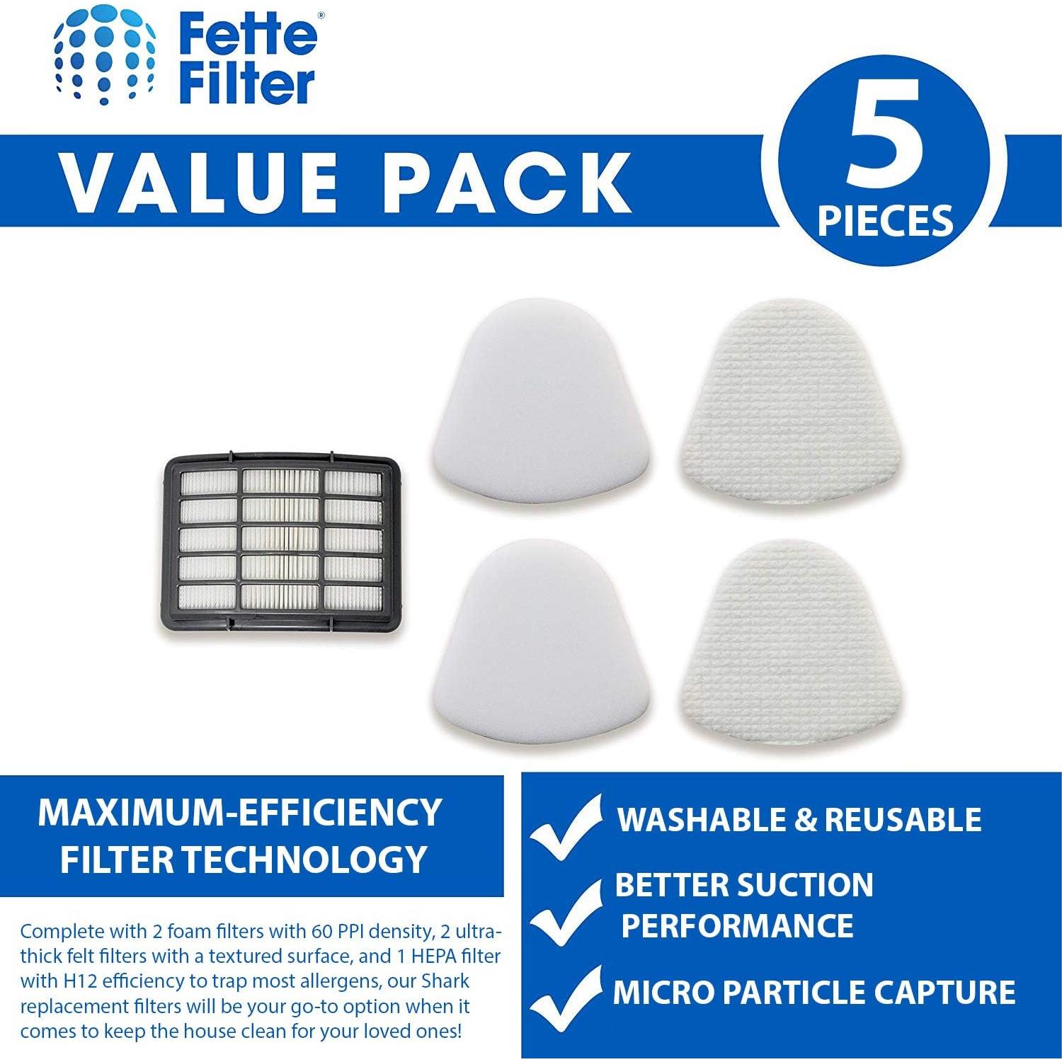 Filtro Fette para Aspiradora Shark Navigator Lift-Away - 5 Piezas