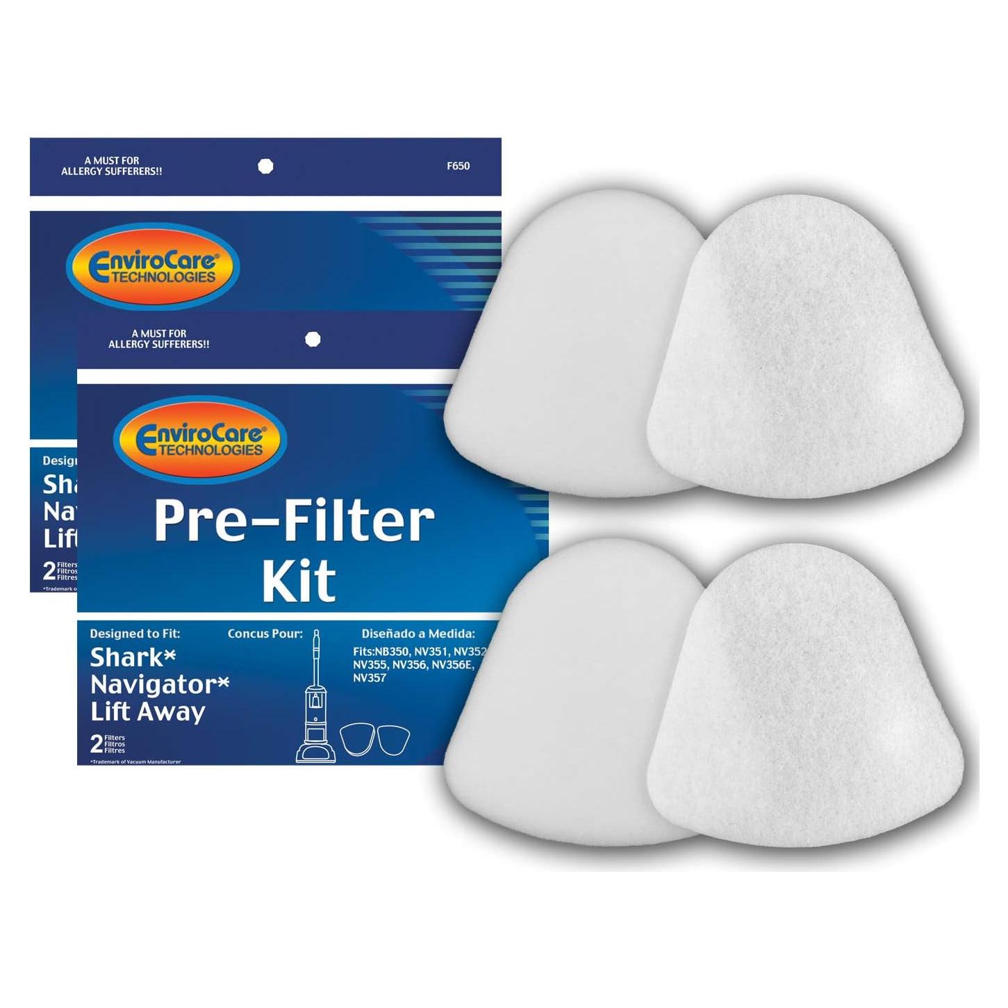 Filtros de Reemplazo EnviroCare para Aspiradoras Shark NV350-357