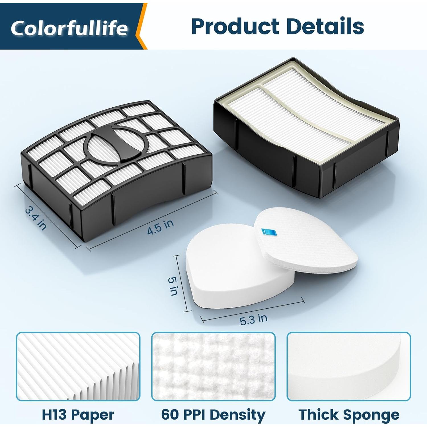 Filtros de Reemplazo Colorfullife para Aspiradora Shark ZU560