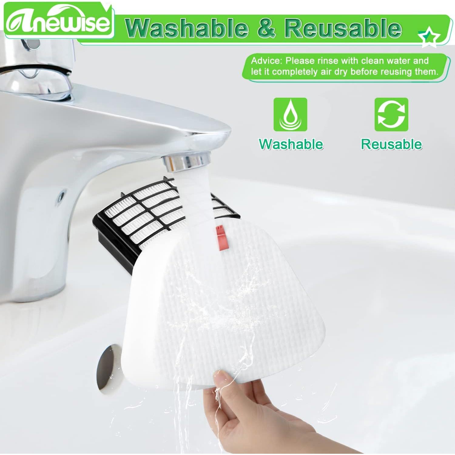 Filtros de Reemplazo Anewise para Aspiradora Shark NV350 - 2 Espuma + 1 HEPA