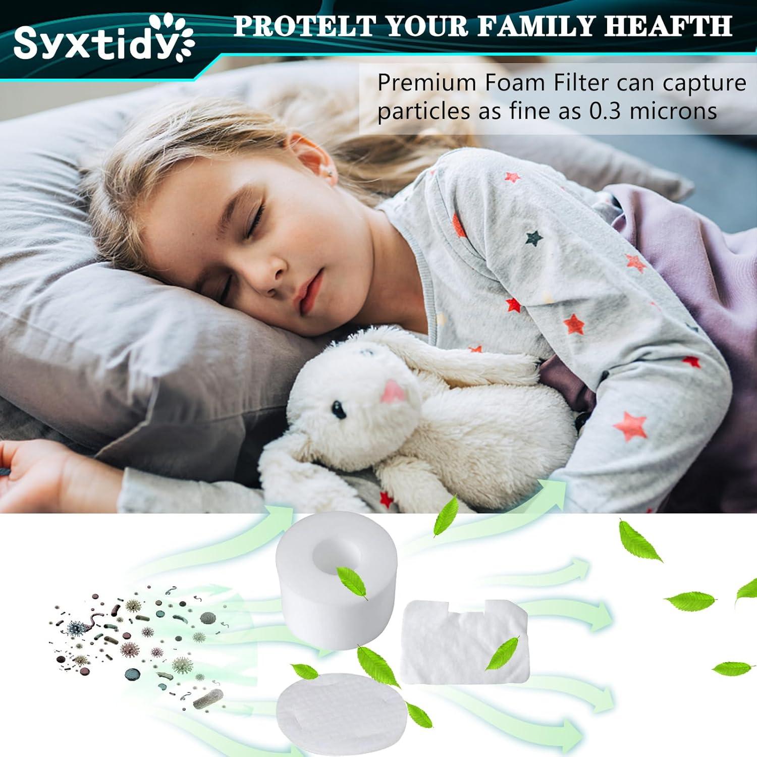 Reemplazo Filtro Aspiradora Syxtidy NV42 NV44 NV46 UV402 - 6 Piezas