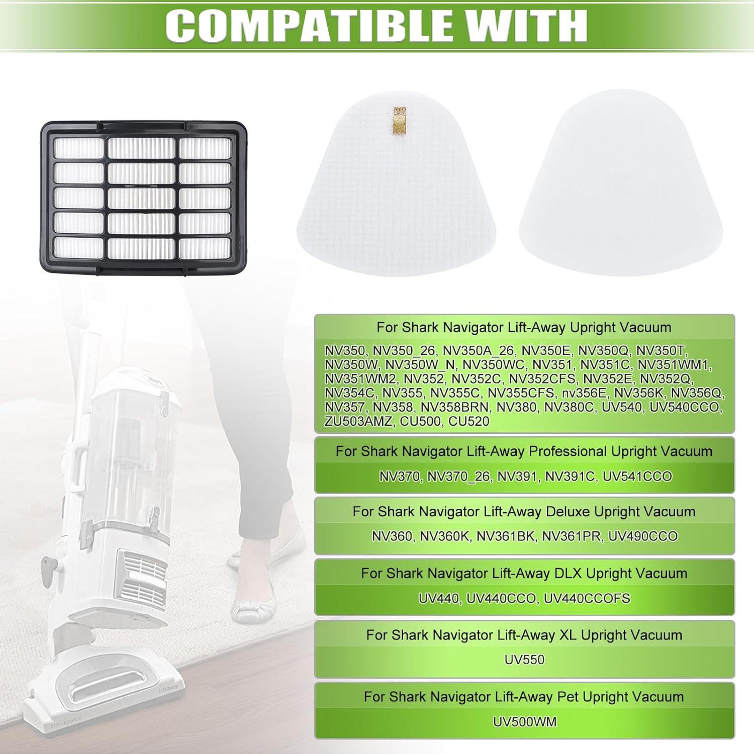 Filtros de Reemplazo Anicell para Shark Navigator NV360 - 2 HEPA + 4 Espuma