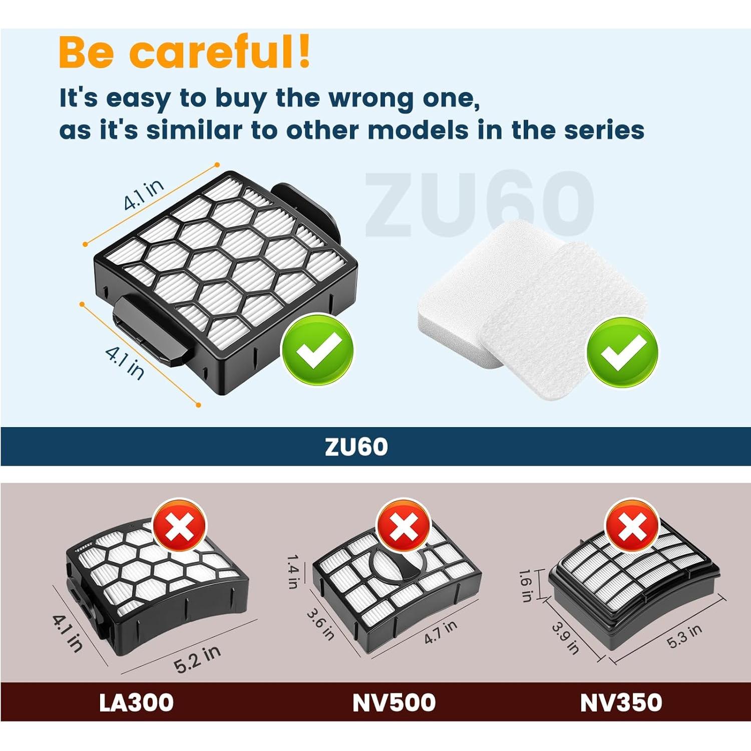 Filtros Happuilo para aspiradora Shark ZU60 ZU62 NV251 NV255