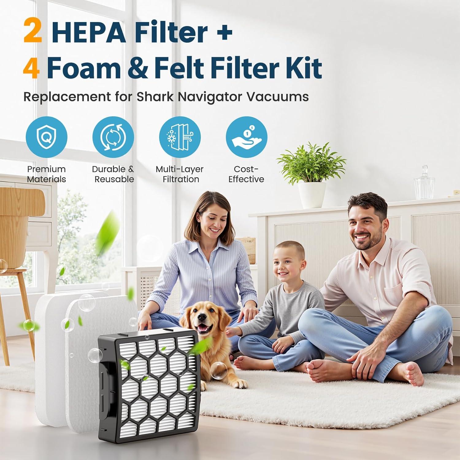 Filtros Happuilo para aspiradora Shark ZU60 ZU62 NV251 NV255