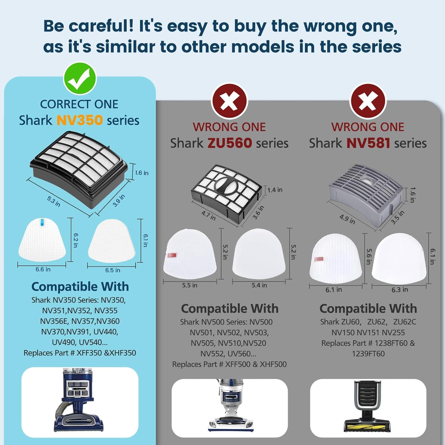 Paquete de 6 Filtros para Aspiradora Shark Navigator Lift Away