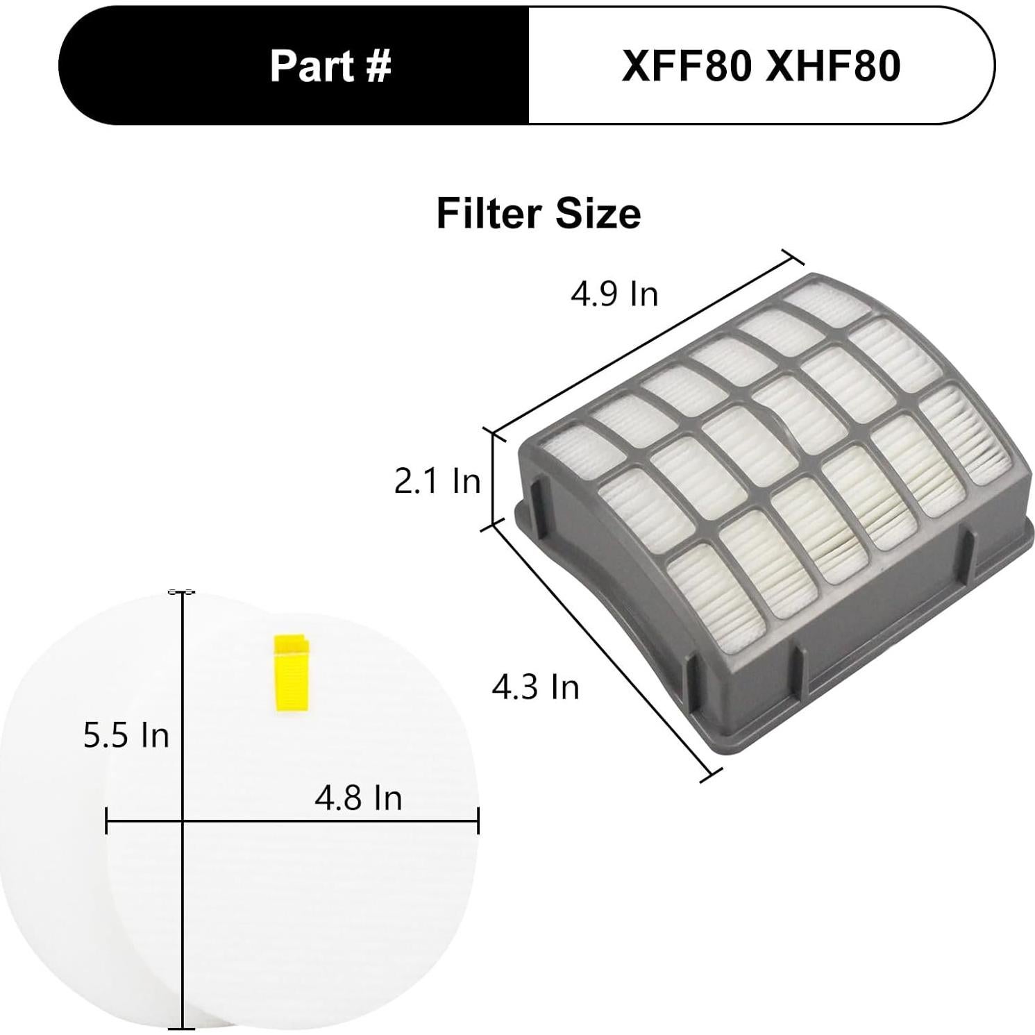 Filtro de Reemplazo CPAI XFF80 para Aspiradora Shark NV60 NV70