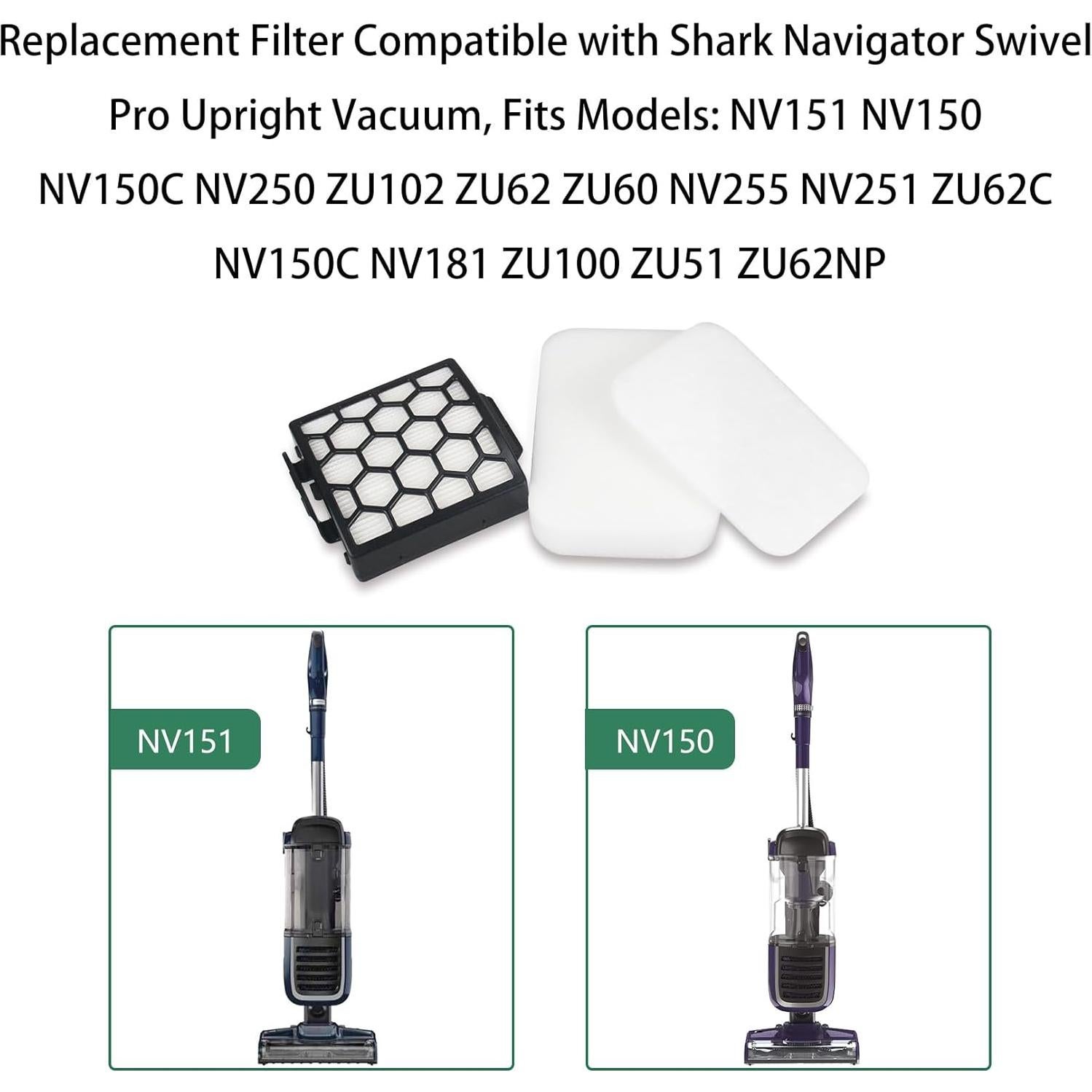 Filtro de Reemplazo Ymimi para Shark Navegador Swivel Pro - 4 Espuma, 2 HEPA
