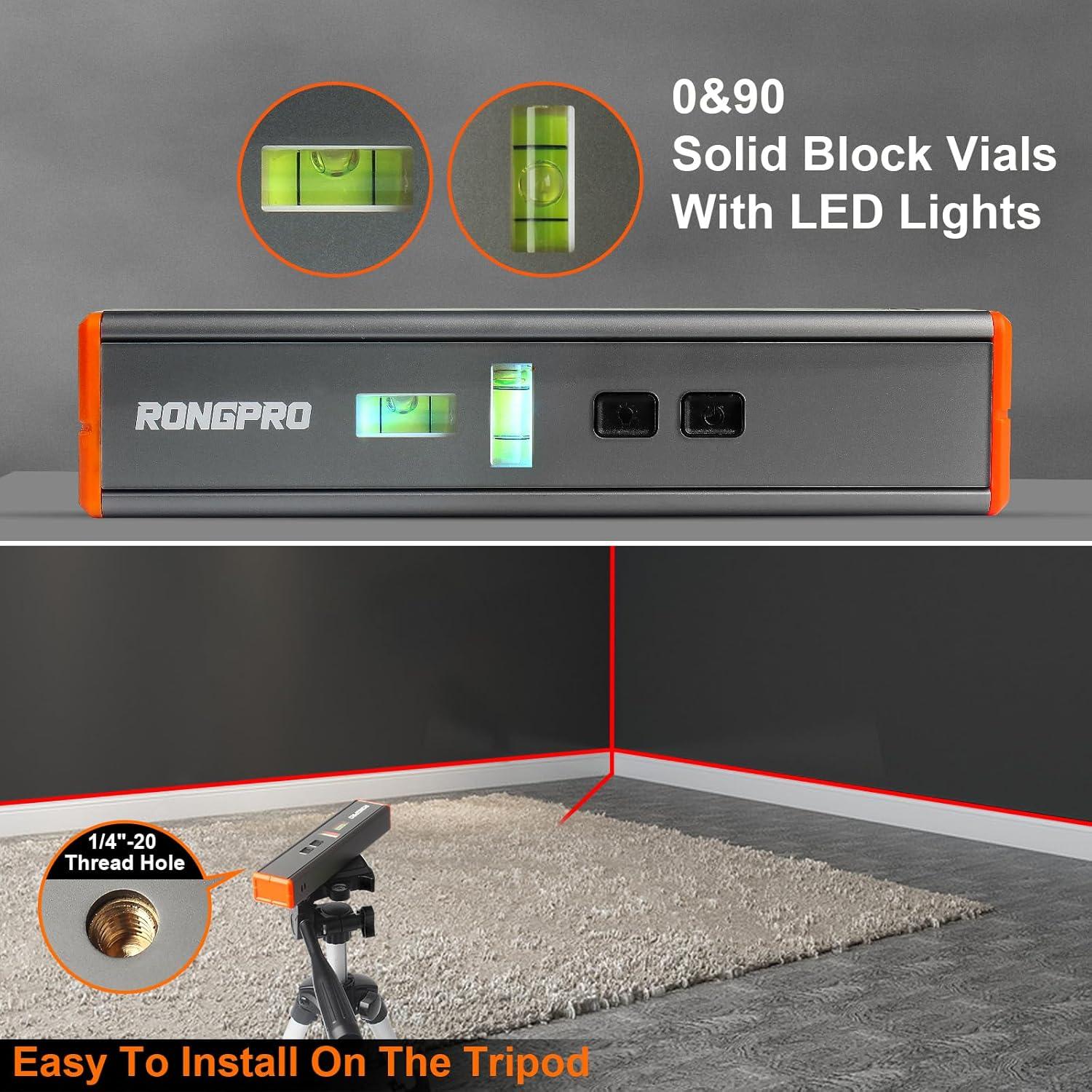 Nivel Láser Portátil RONGPRO 15 pies (4.57 m) Magnético