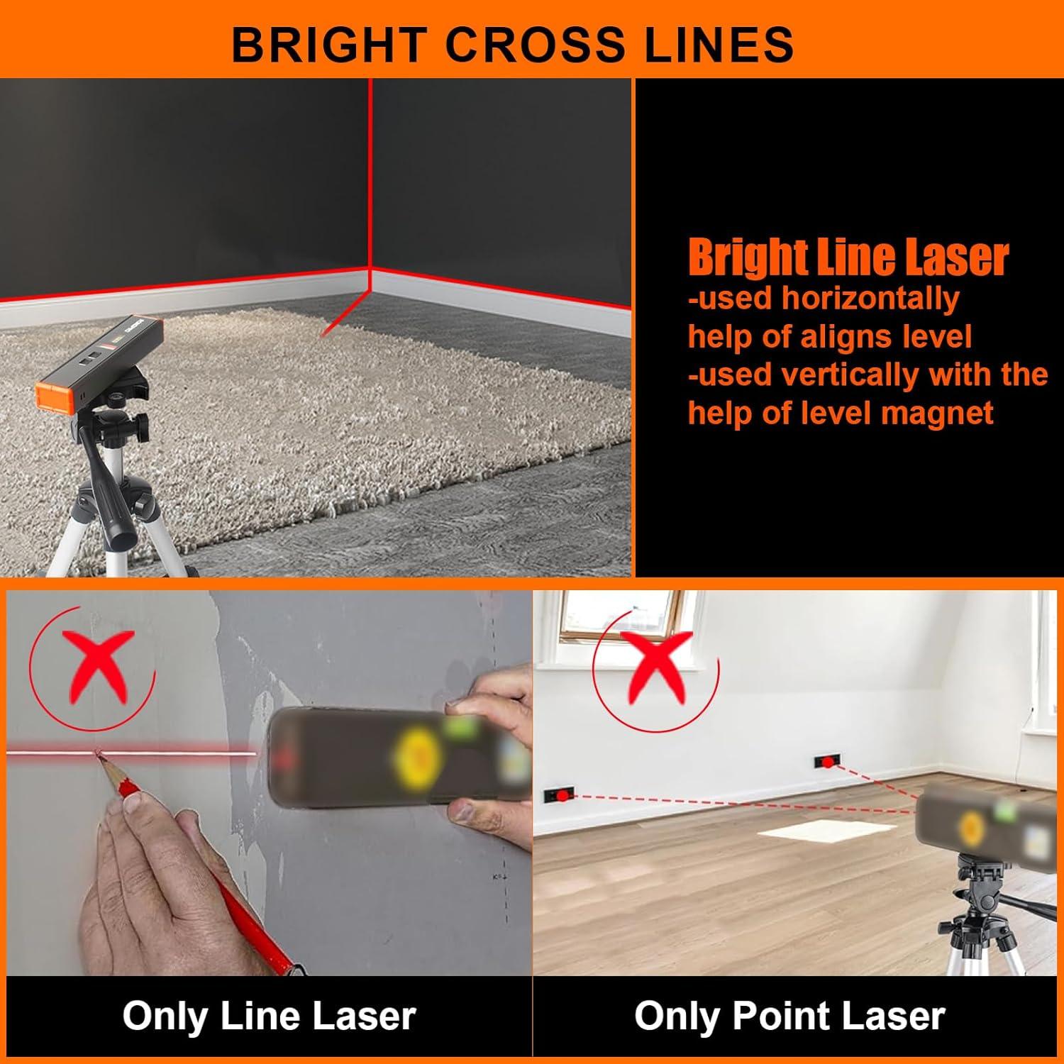 Nivel Láser Portátil RONGPRO 15 pies (4.57 m) Magnético