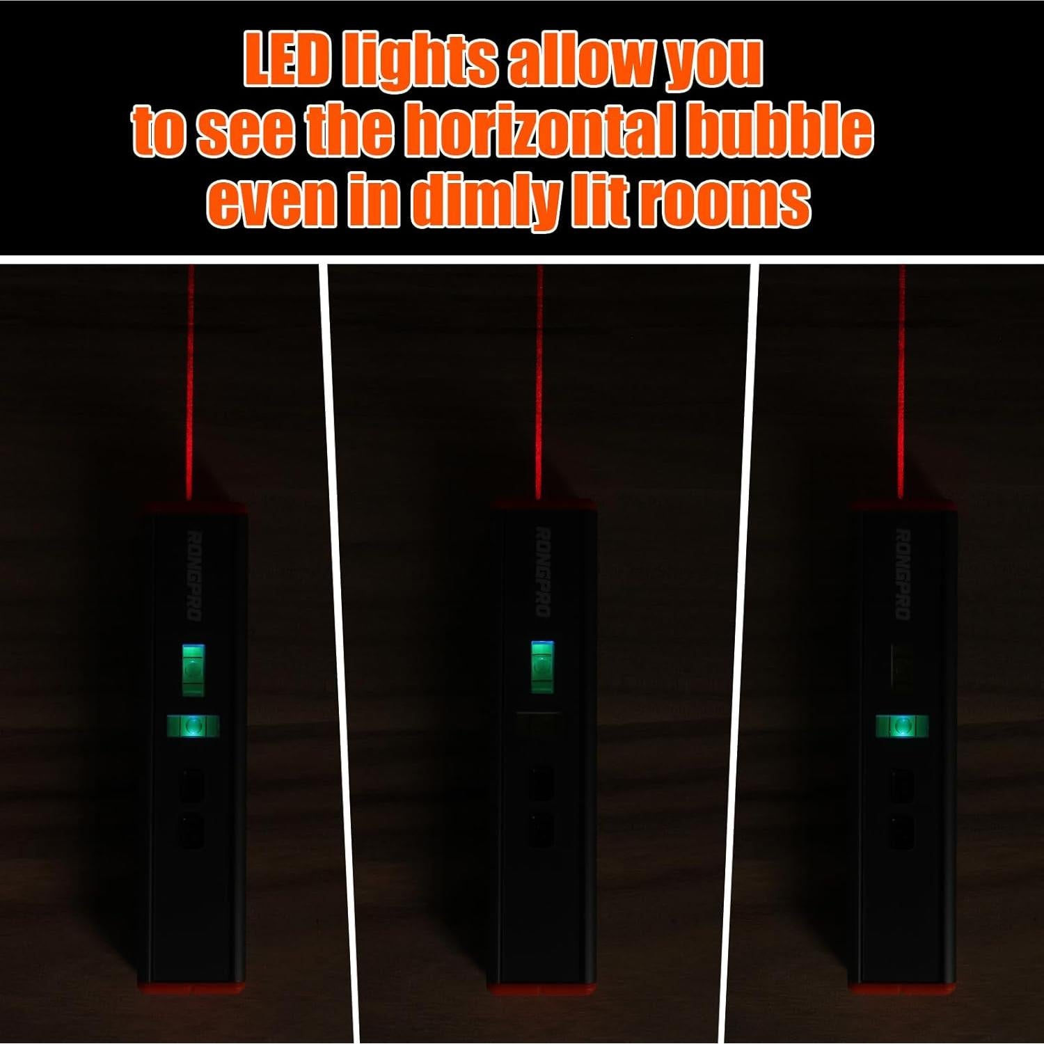 Nivel Láser Portátil RONGPRO 15 pies (4.57 m) Magnético