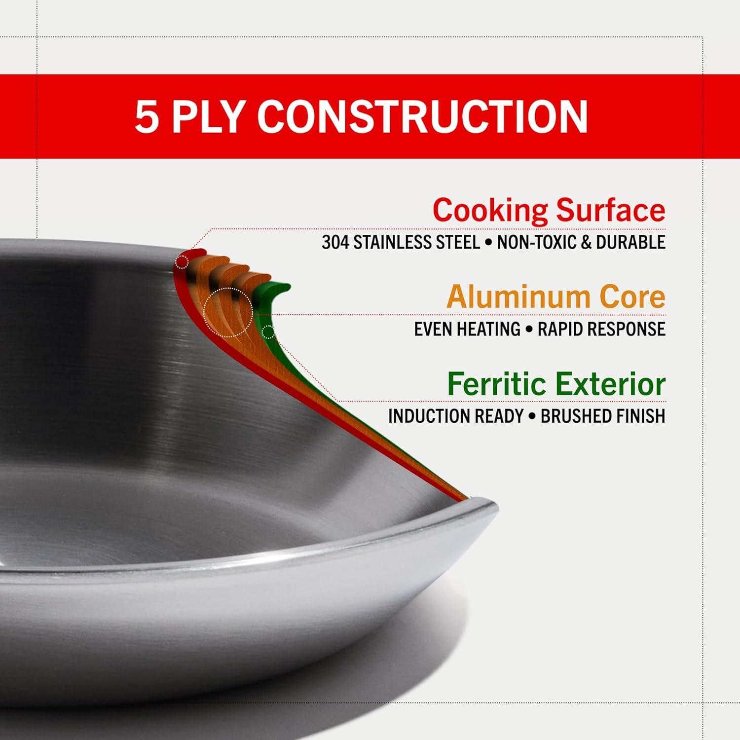 Sartén Sauté Heritage Steel 4 Cuartos Acero Inoxidable