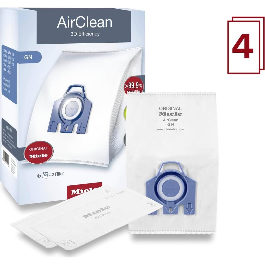 Bolsas de Aspiradora Miele AirClean 3D GN - 4 Bolsas y 2 Filtros