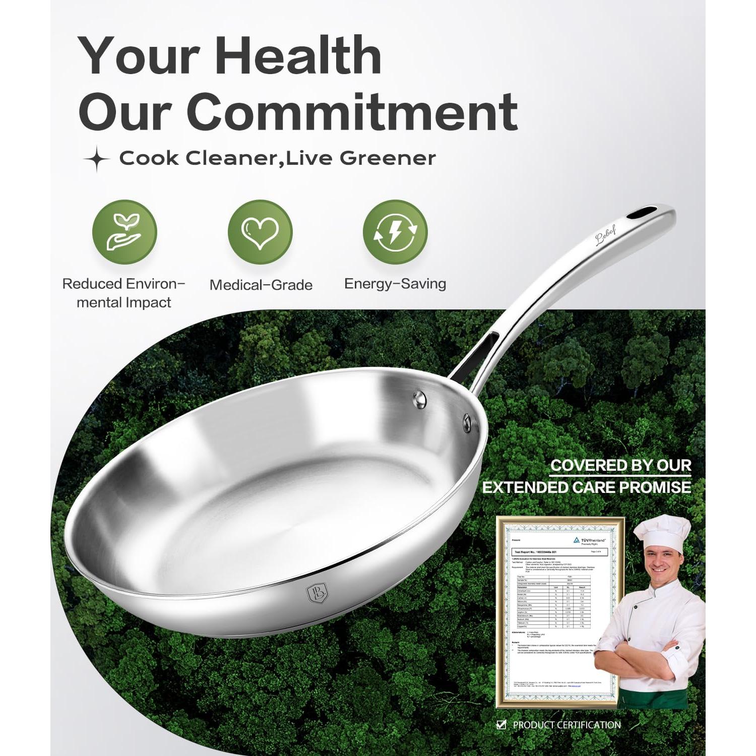 Sartén de Acero Inoxidable Lebof 30.5 cm 5 Capas para Inducción