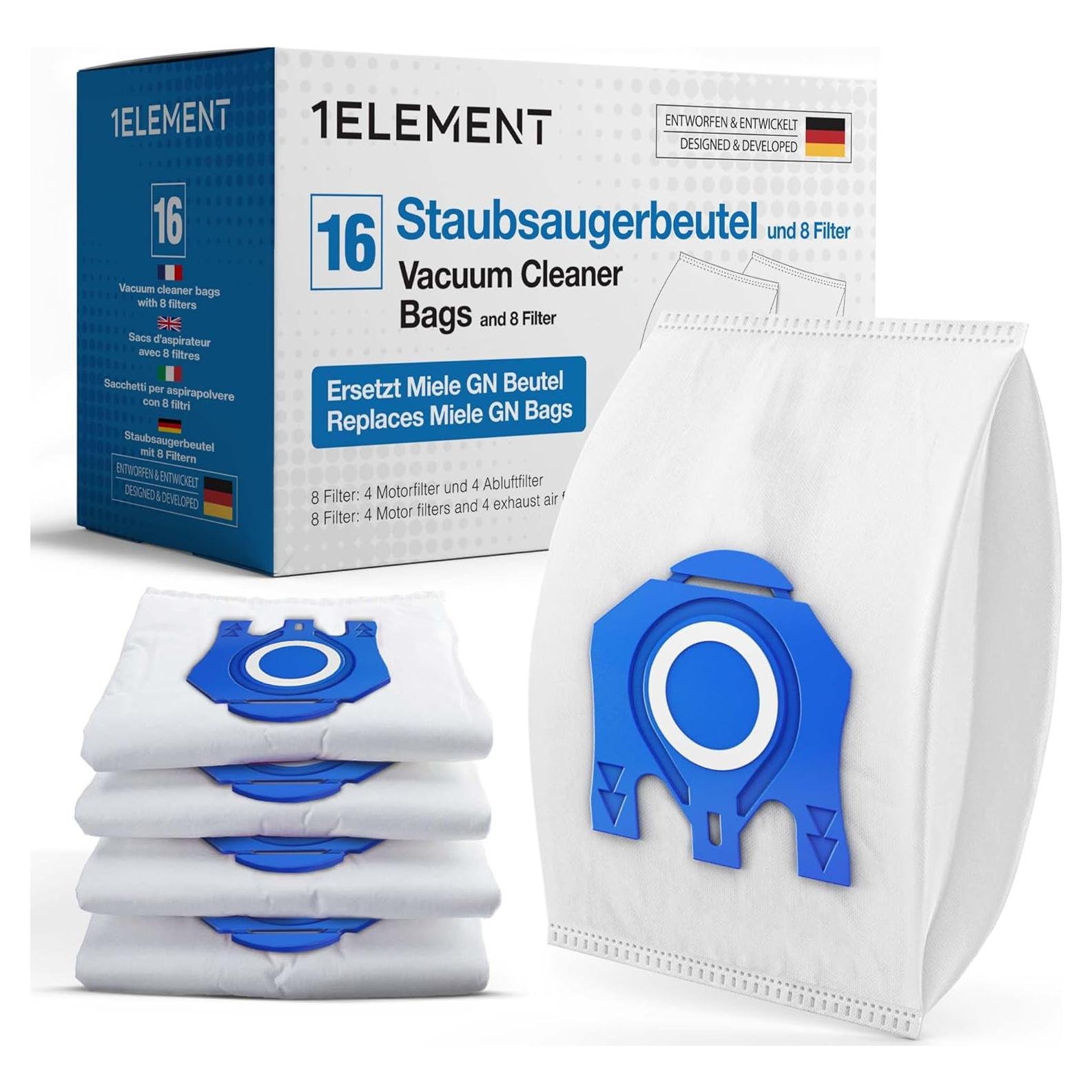 16 Bolsas de Aspiradora GN 1E para Miele Classic C1, C2, C3