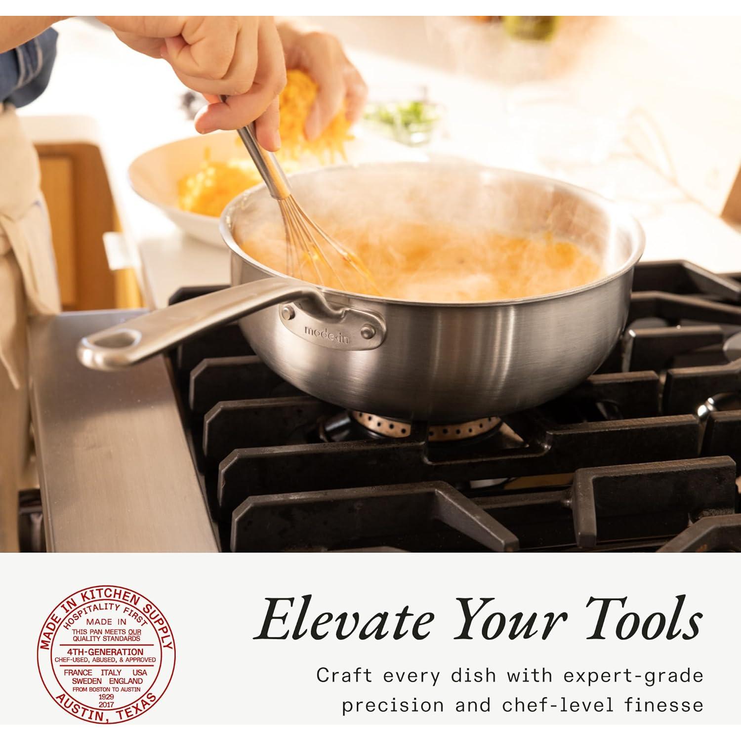 Sartén Saucier Made In 3 Cuartos Acero Inoxidable 5 Capas