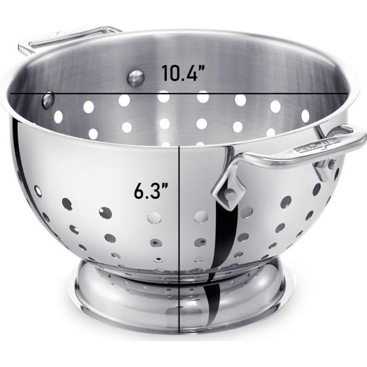 Colador de Acero Inoxidable All-Clad 5 Cuartos con Mango