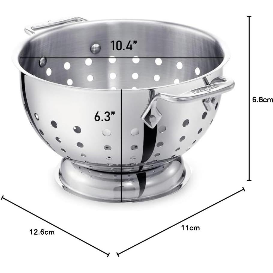 Colador de Acero Inoxidable All-Clad 5 Cuartos con Mango