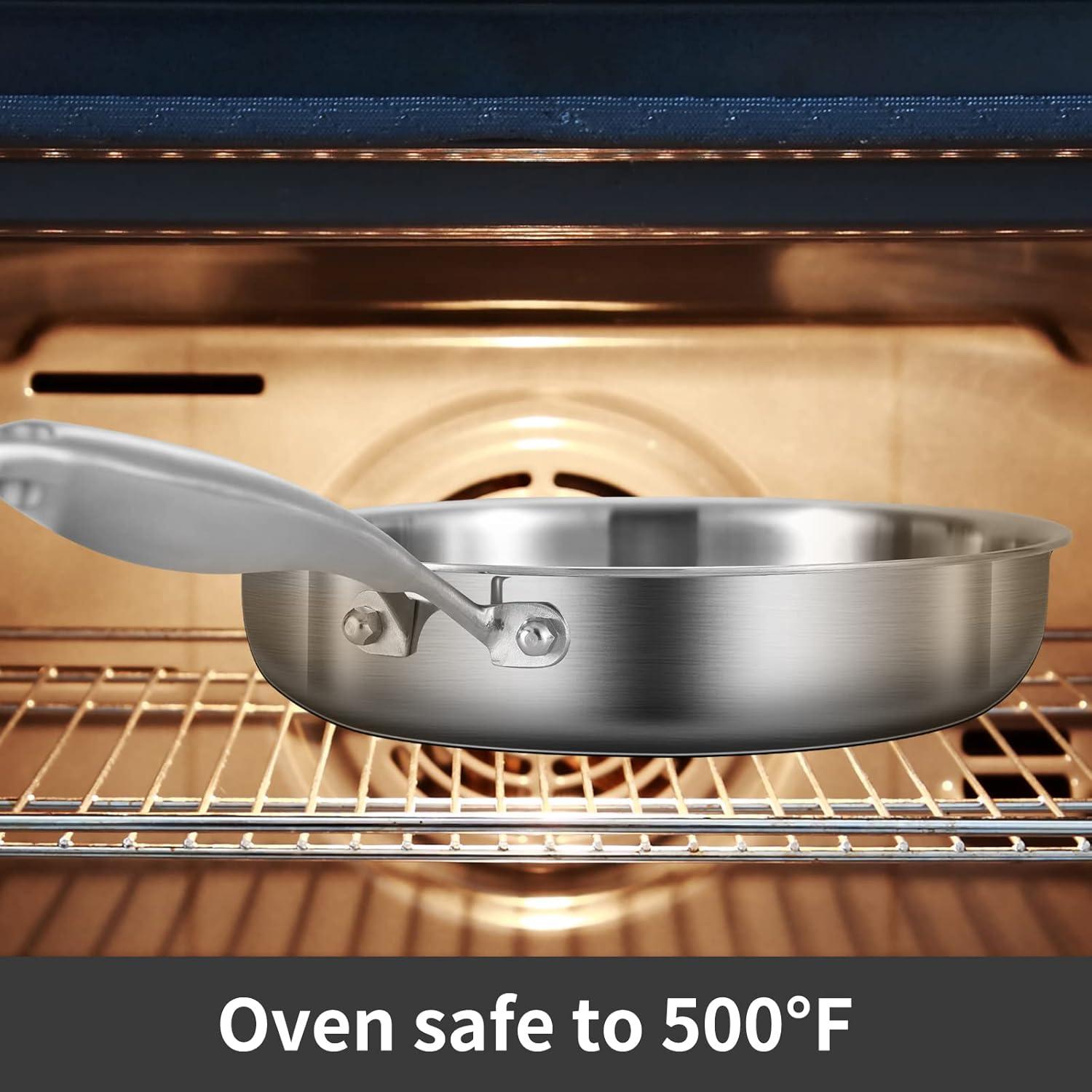 Sartén Profunda de Acero Inoxidable 6QT LOLYKITCH con Tapa