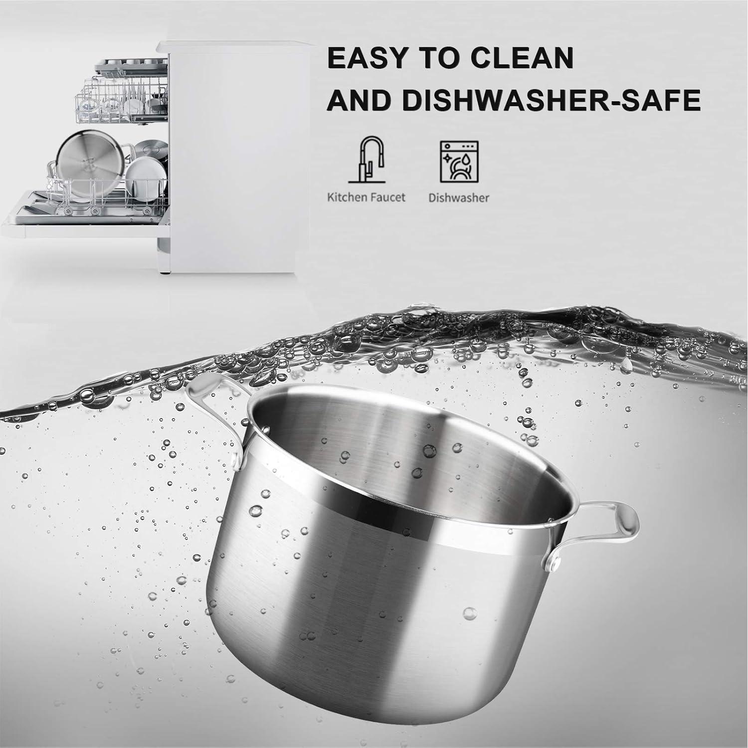 Olla de Acero Inoxidable Duxtop 8 Cuartos para Inducción