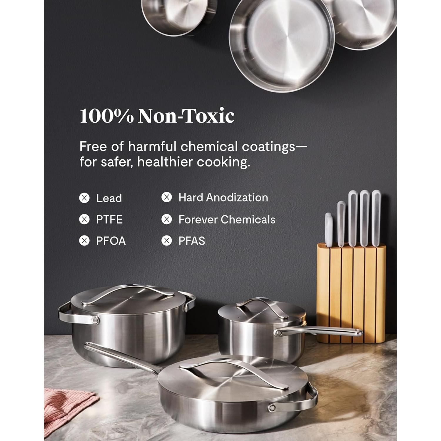 Sartén de Acero Inoxidable Caraway 26.7 cm - 5 Capas, A Prueba de Horno