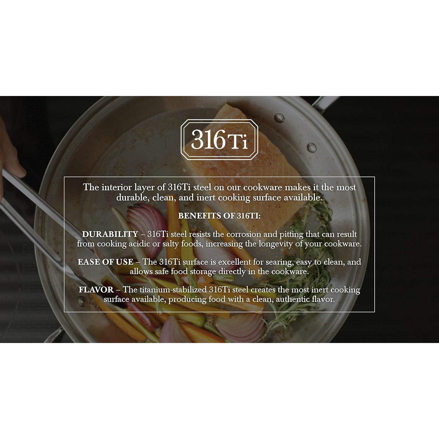 Sartén Heritage Steel 26.7 cm con tapa - Acero Inoxidable 316Ti