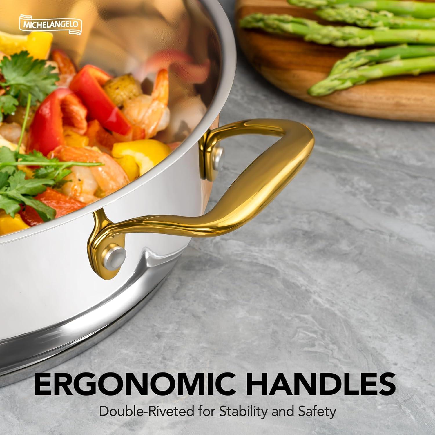 Sartén de Acero Inoxidable MICHELANGELO 30.48 cm 6L con Tapa