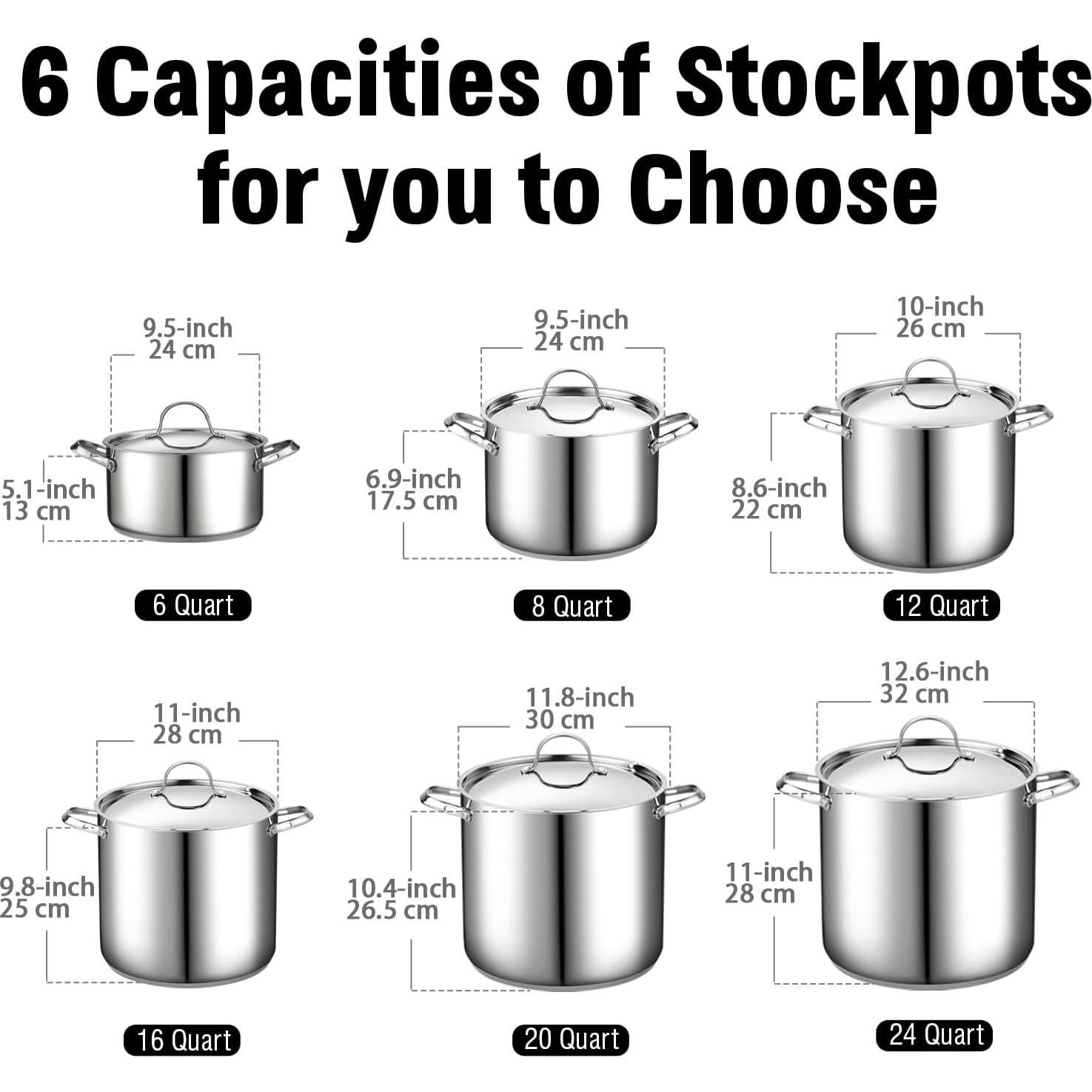 Olla de Acero Inoxidable Cooks Standard 24 Cuartos con Tapa