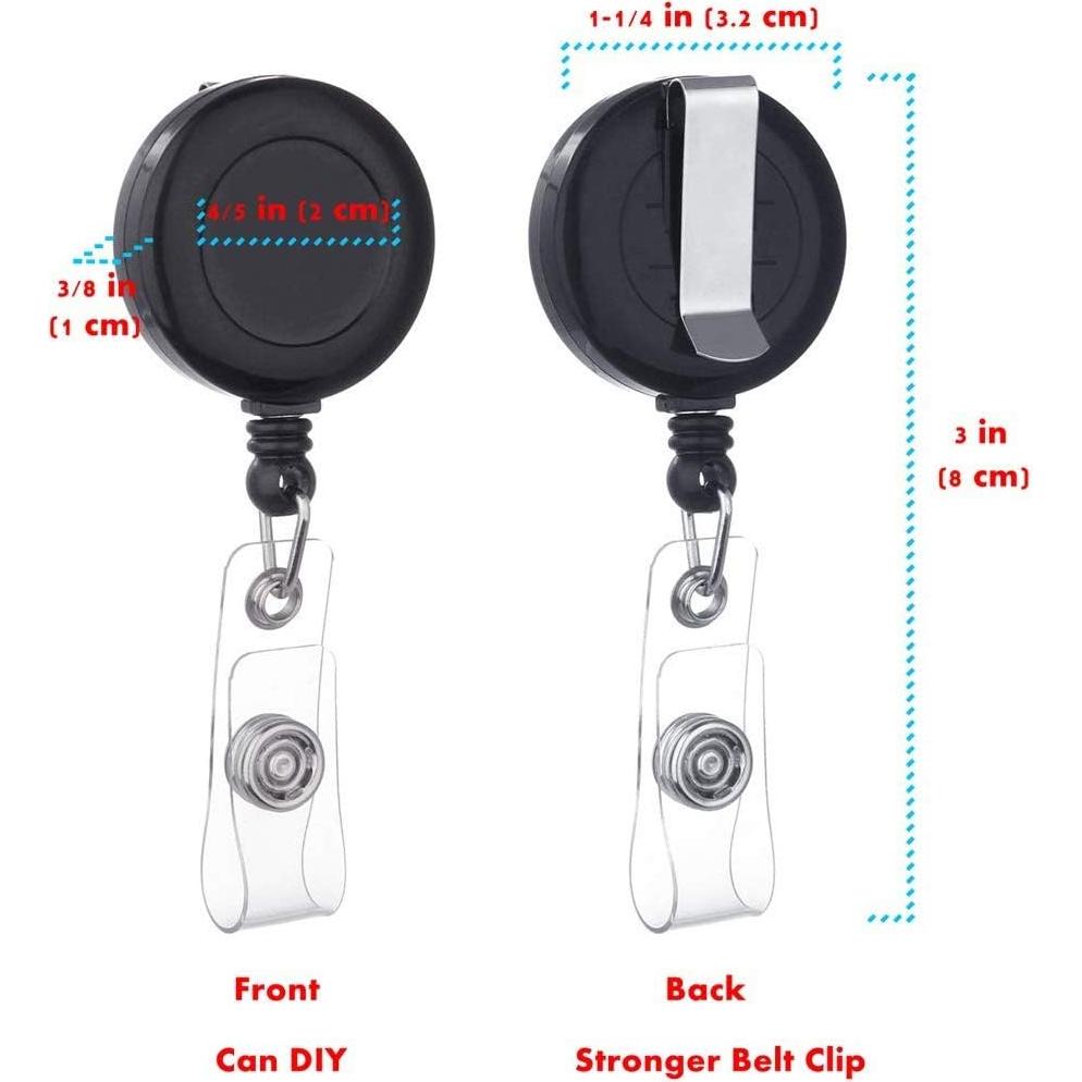 Soporte de Insignia Retráctil QREEL Negro 2 Paquete