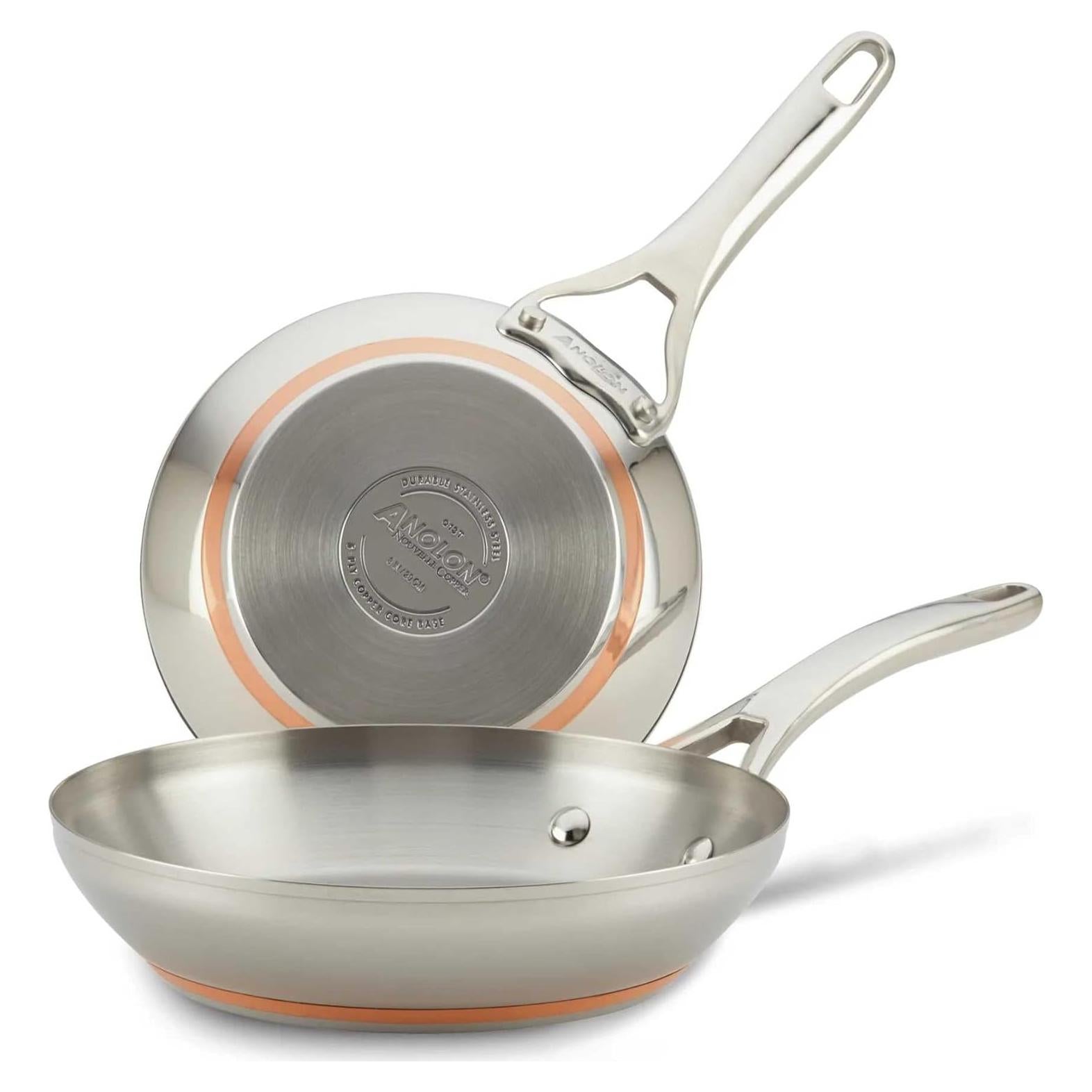 Conjunto de Sartenes Anolon Nouvelle Acero Inoxidable 20 y 24 cm