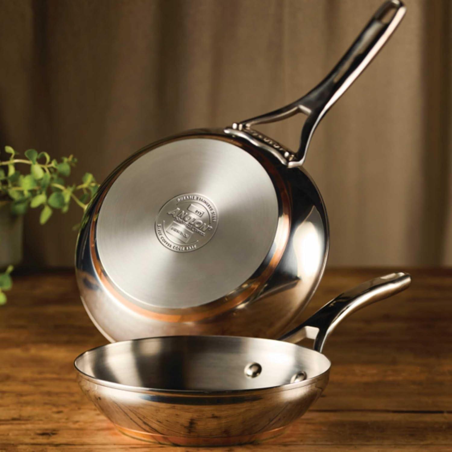 Conjunto de Sartenes Anolon Nouvelle Acero Inoxidable 20 y 24 cm