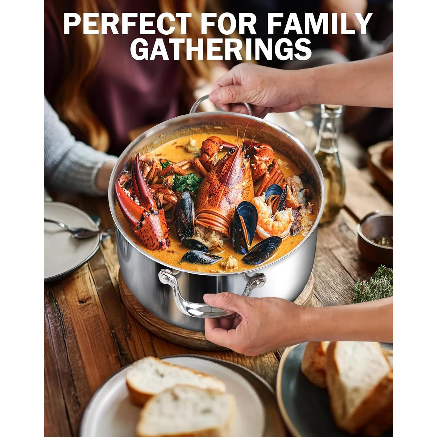 Cacerola de Acero Inoxidable Cooks Standard 6 Cuartos Inducción