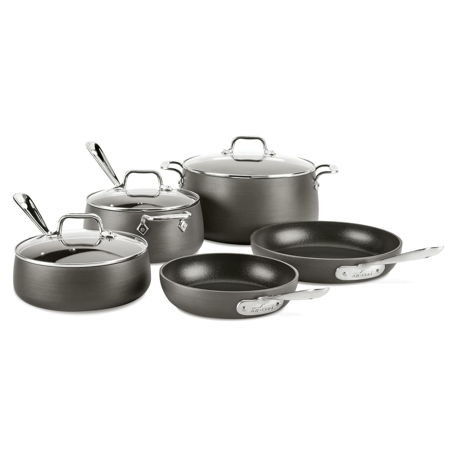 Juego de Ollas y Sartenes Antiadherentes All-Clad HA1 8 Piezas