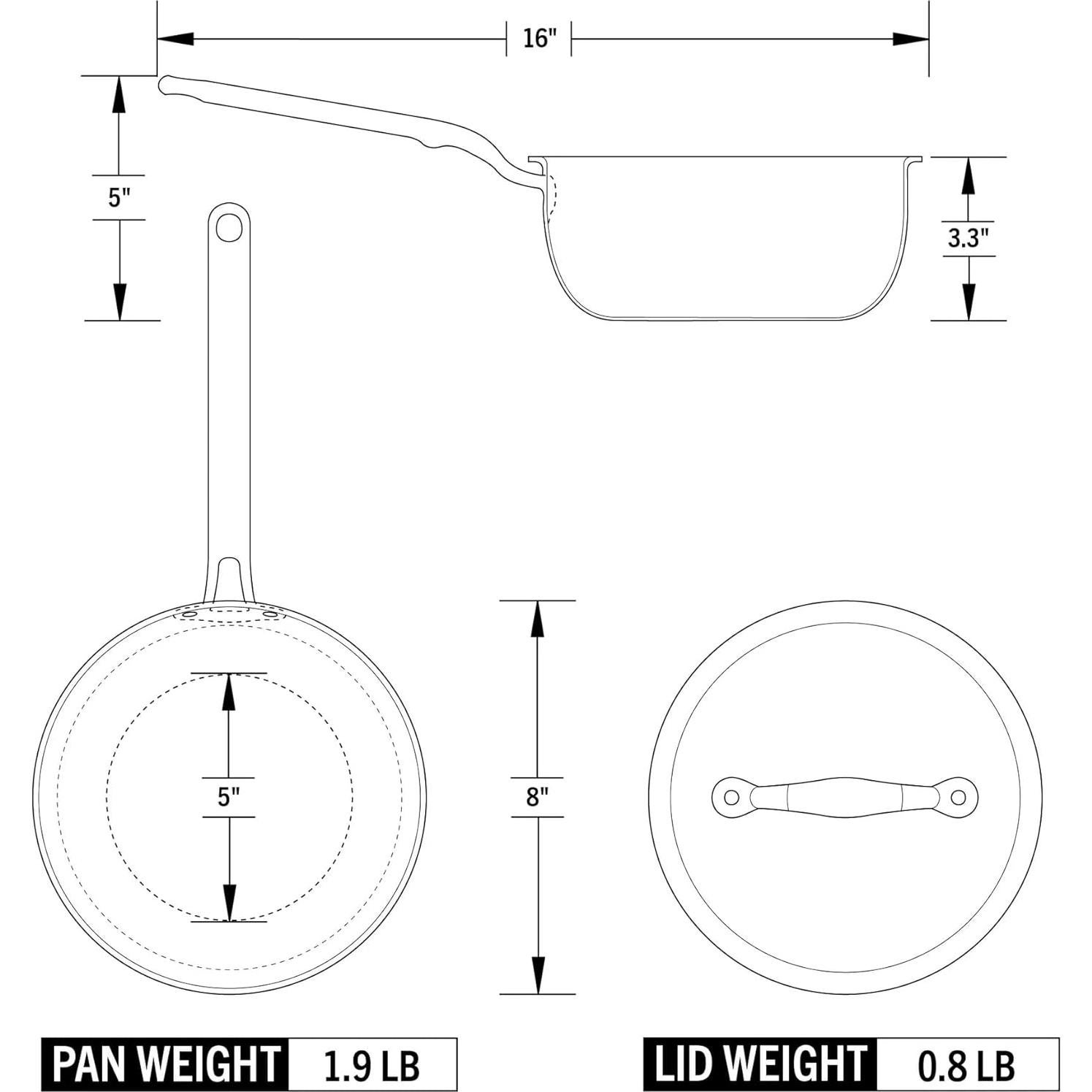 Sartén Saucier Heritage Steel 2 Cuartos Acero Inoxidable