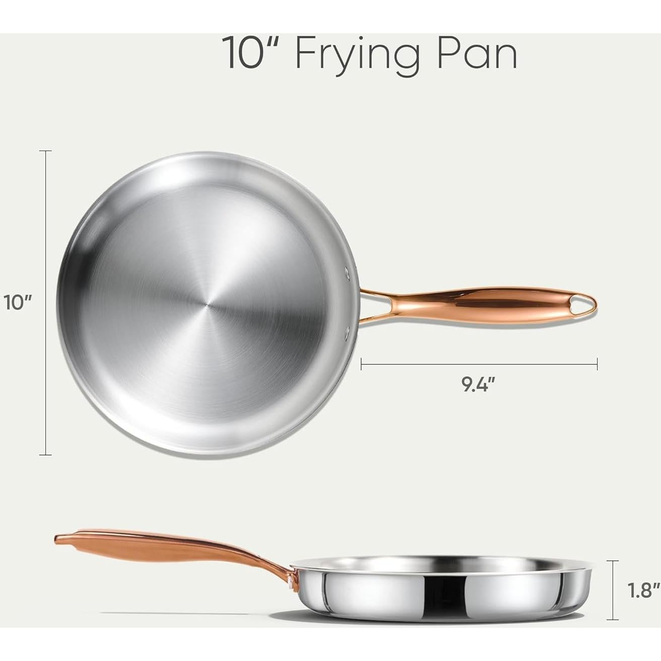 Sartén de Acero Inoxidable CAROTE 25.4 cm Apta para Horno