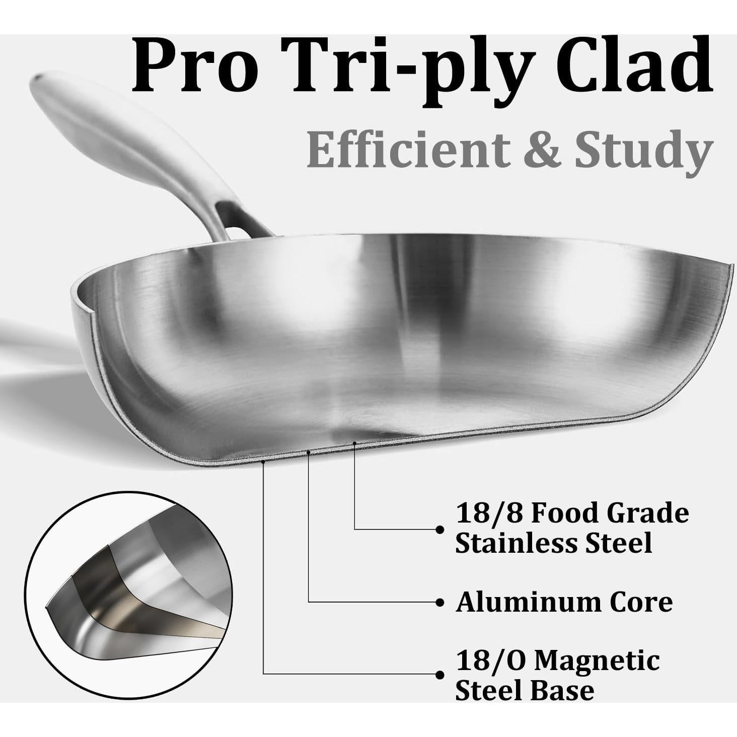 Juego de Sartenes de Acero Inoxidable Loly-set-2 10-12 Pulgadas