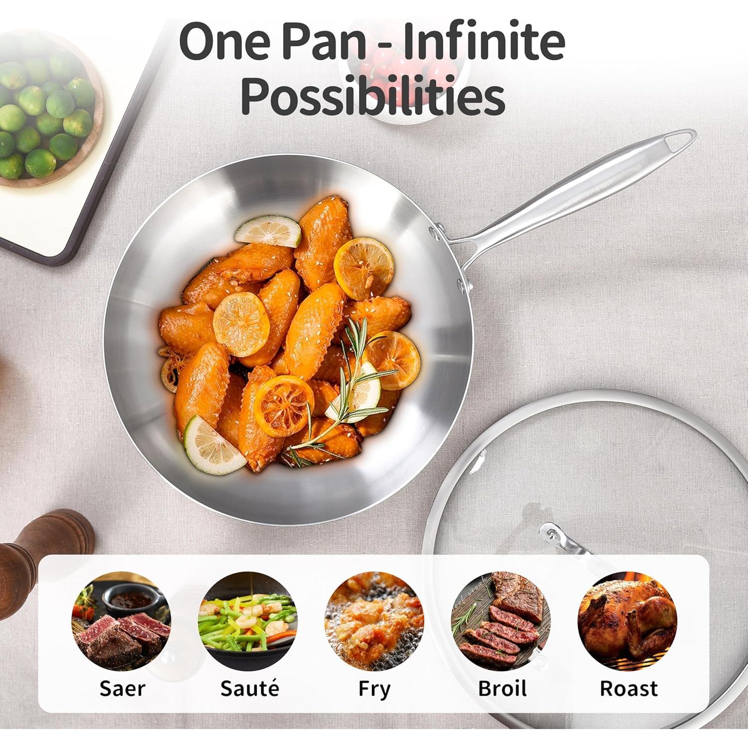 Juego de Sartenes de Acero Inoxidable Loly-set-2 10-12 Pulgadas