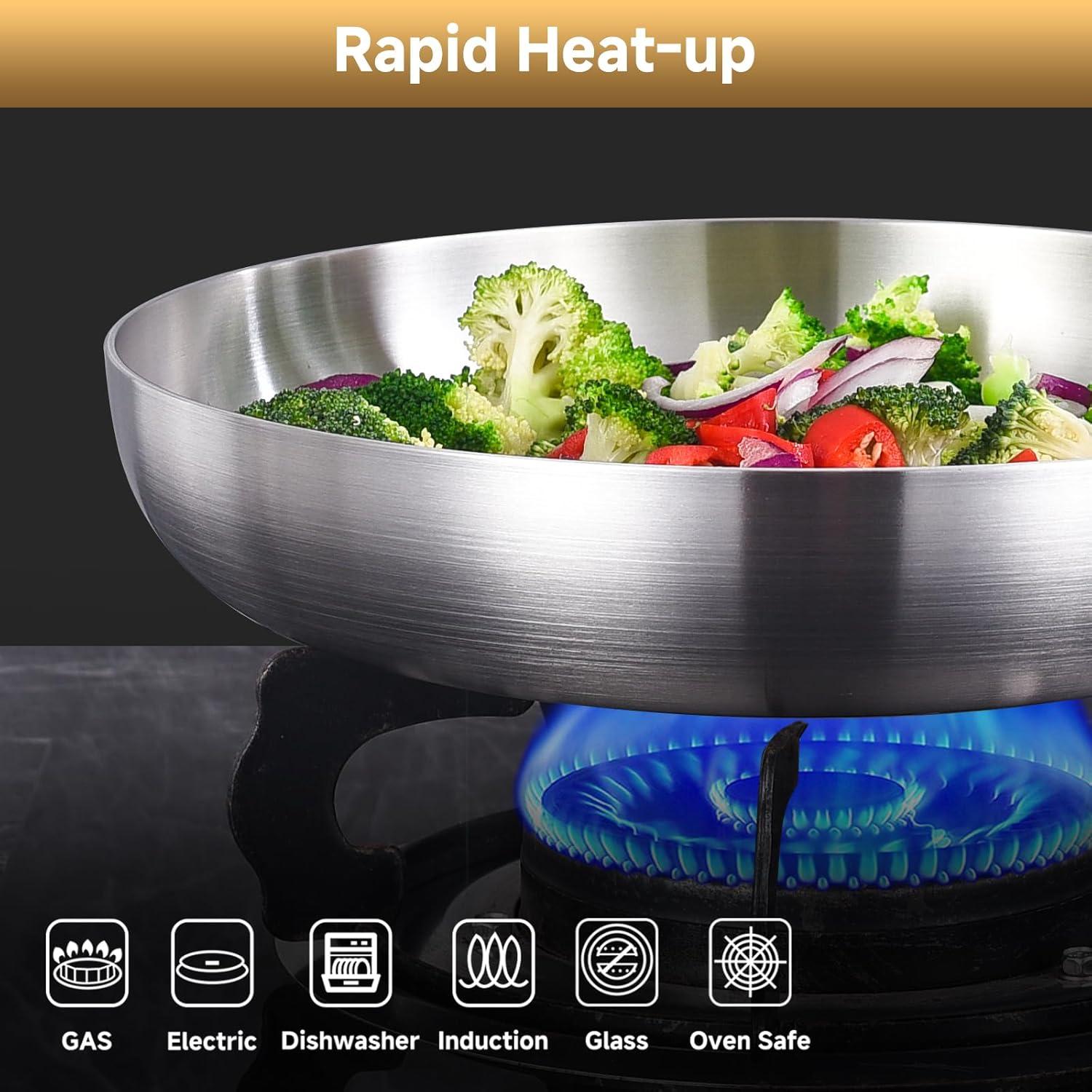 Juego de Sartenes Inoxidable Inqibee 21.5-30.5 cm con Tapa