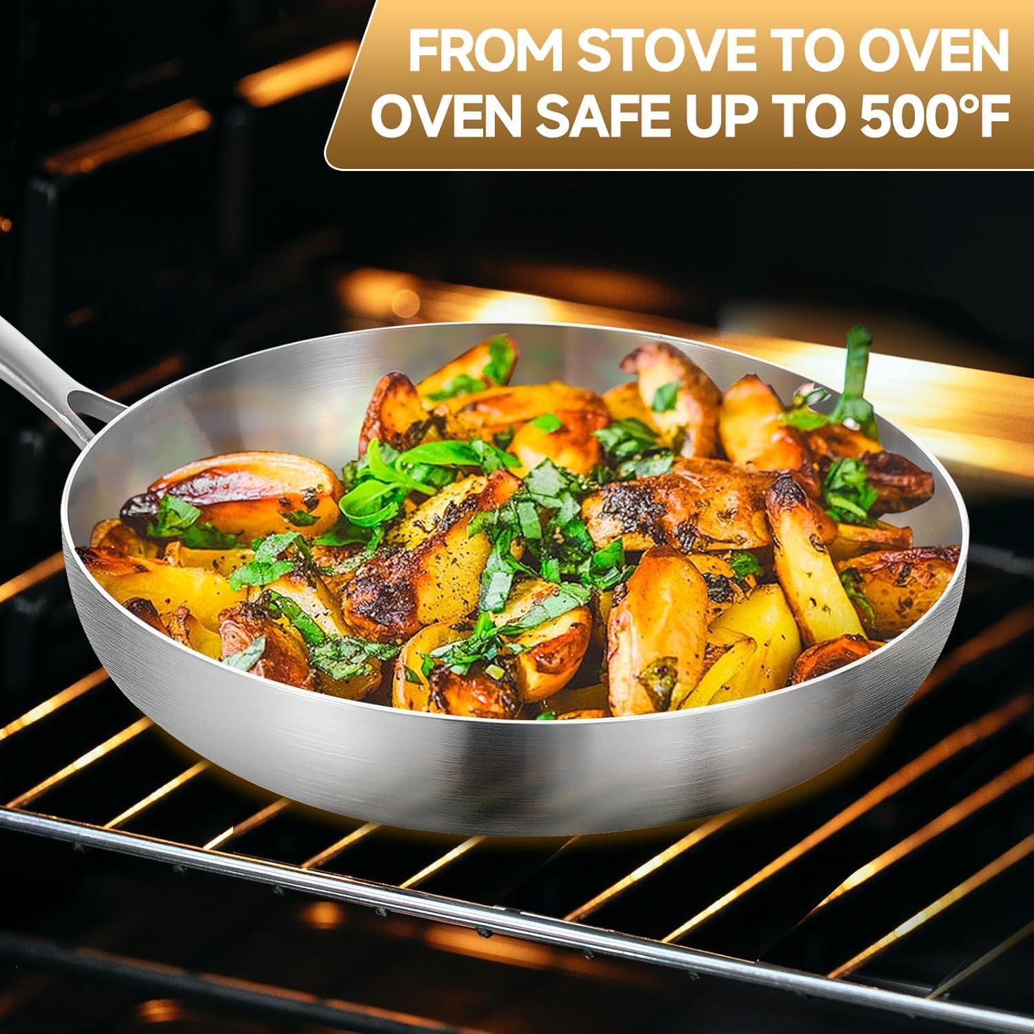 Juego de Sartenes Inoxidable Inqibee 21.5-30.5 cm con Tapa