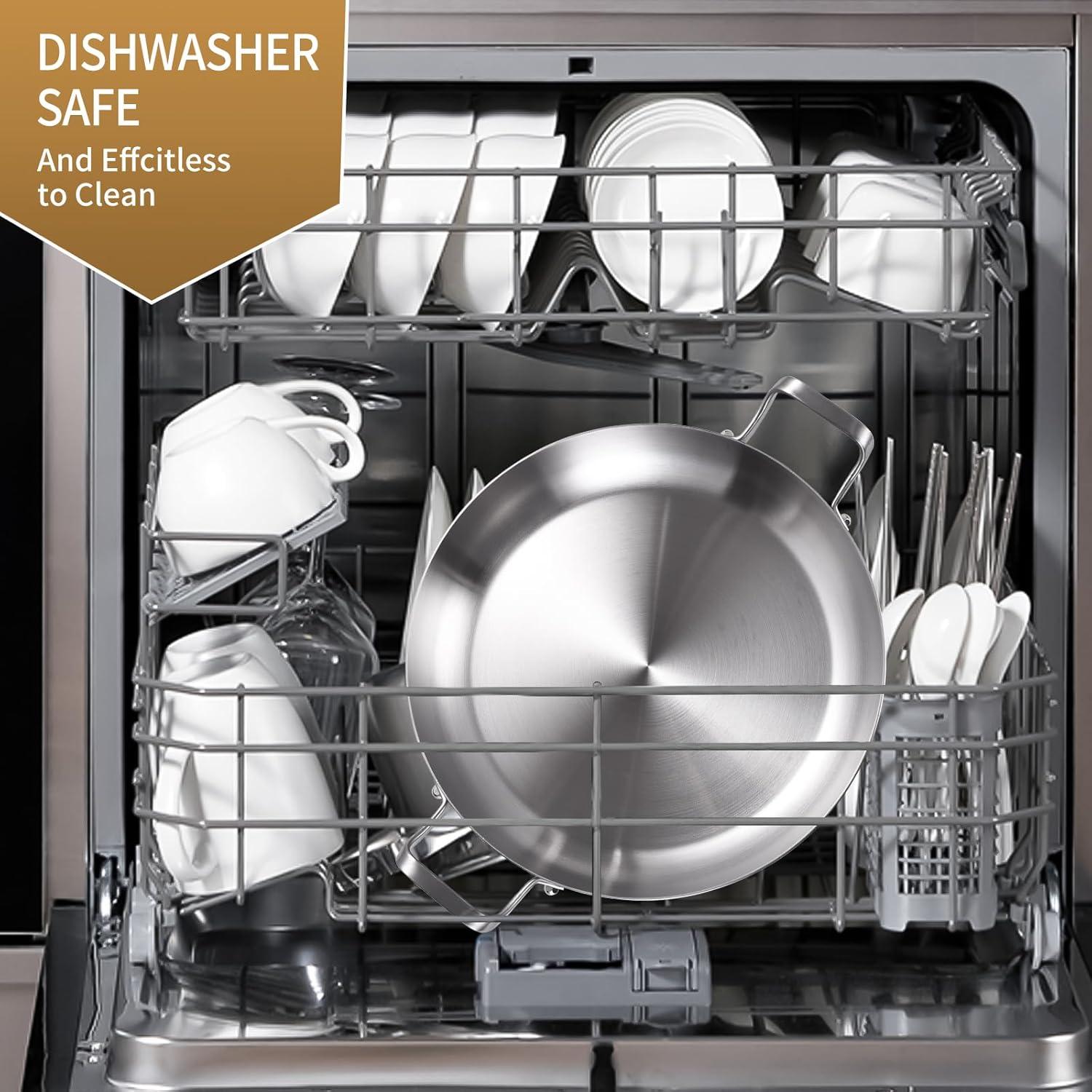 Sartén de Acero Inoxidable Inqibee 35 cm con Tapa Vidrio