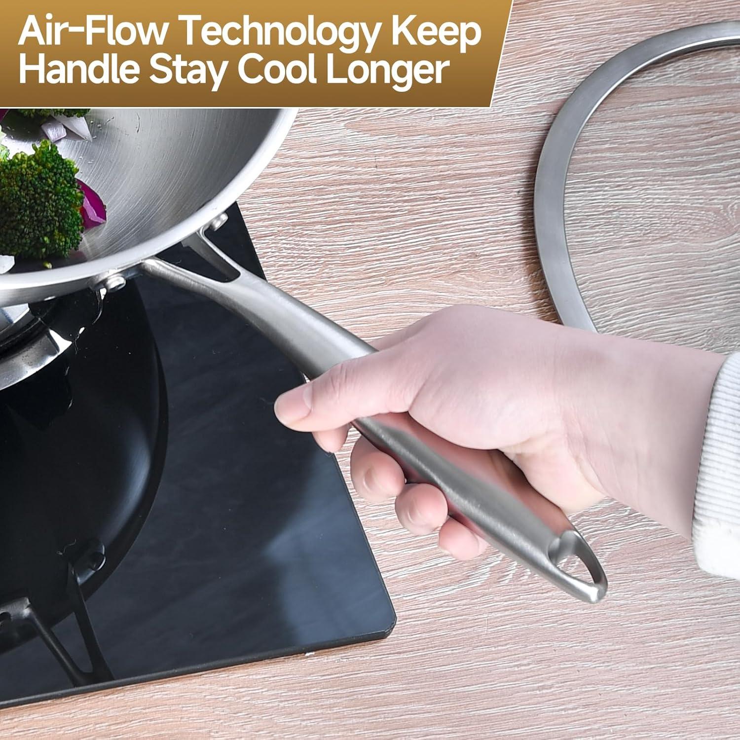 Sartén Wok Acero Inoxidable LOLYKITCH 37.5cm Mango Desmontable