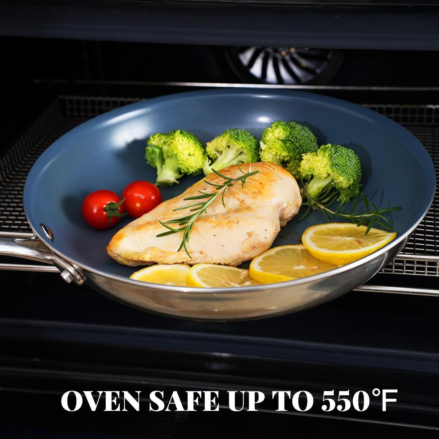 Sartén Antiadherente 20 cm Ephaclad Acero Inoxidable Azul