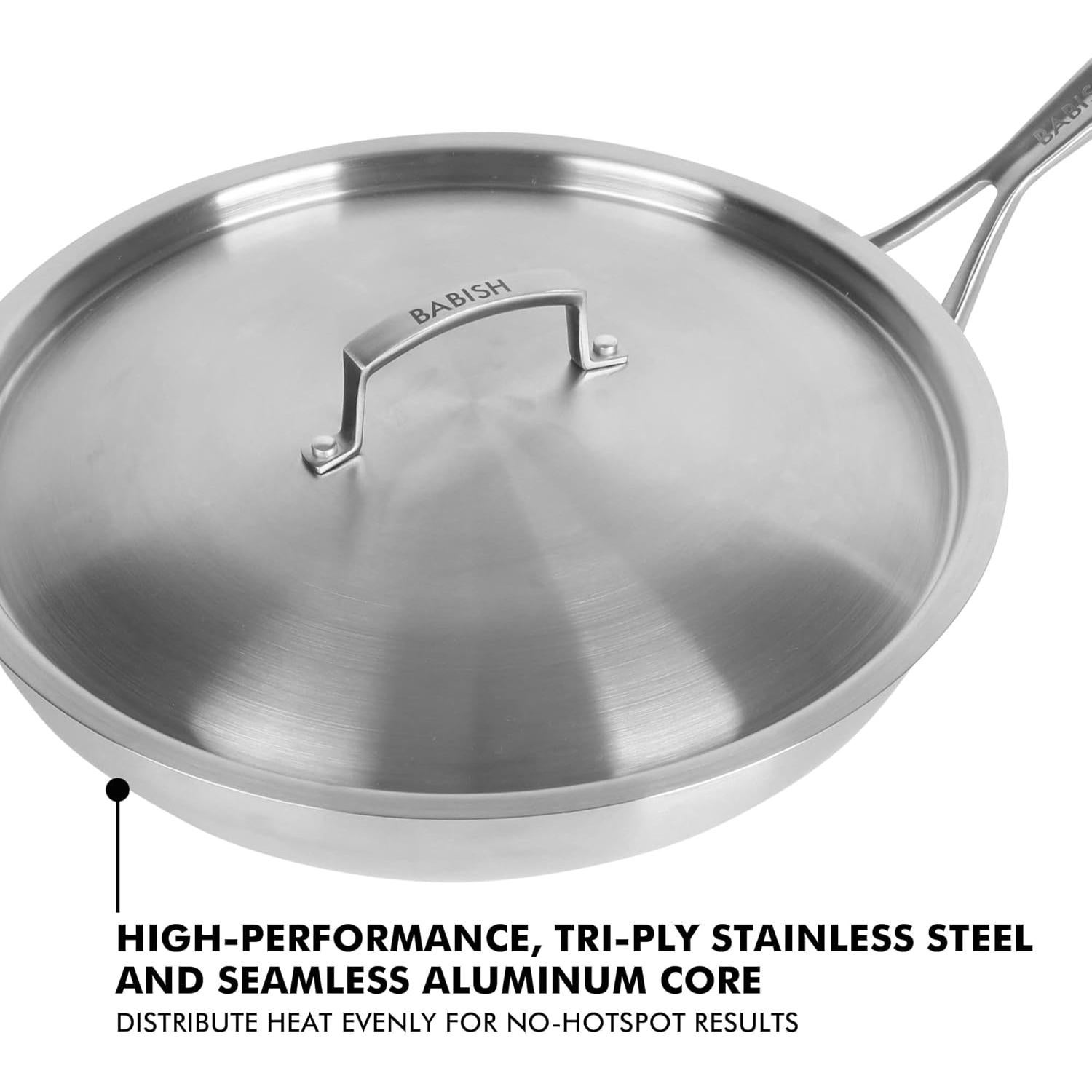 Sartén de Acero Inoxidable Triply Babish 30 cm con Tapa
